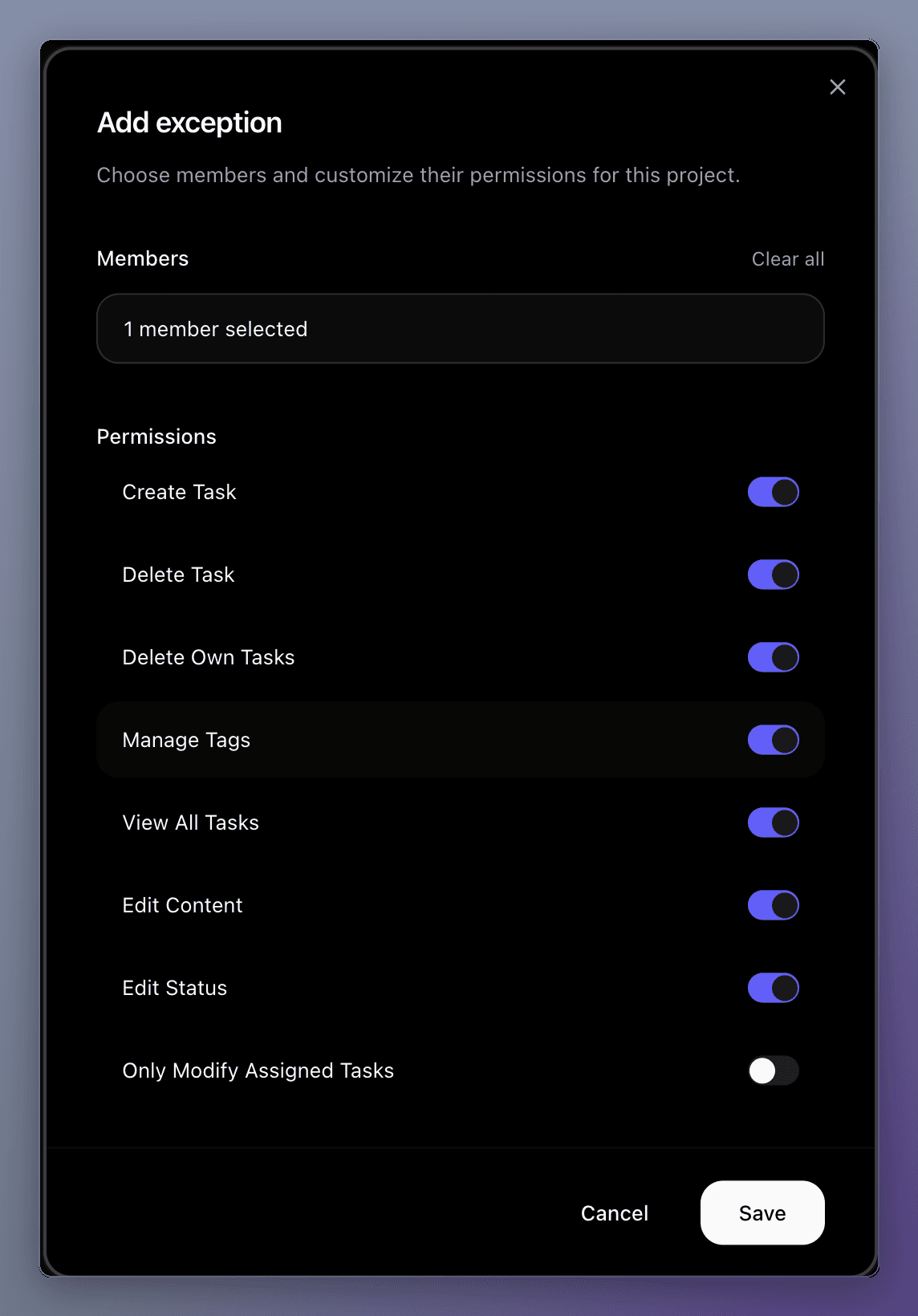 Customize Permissions