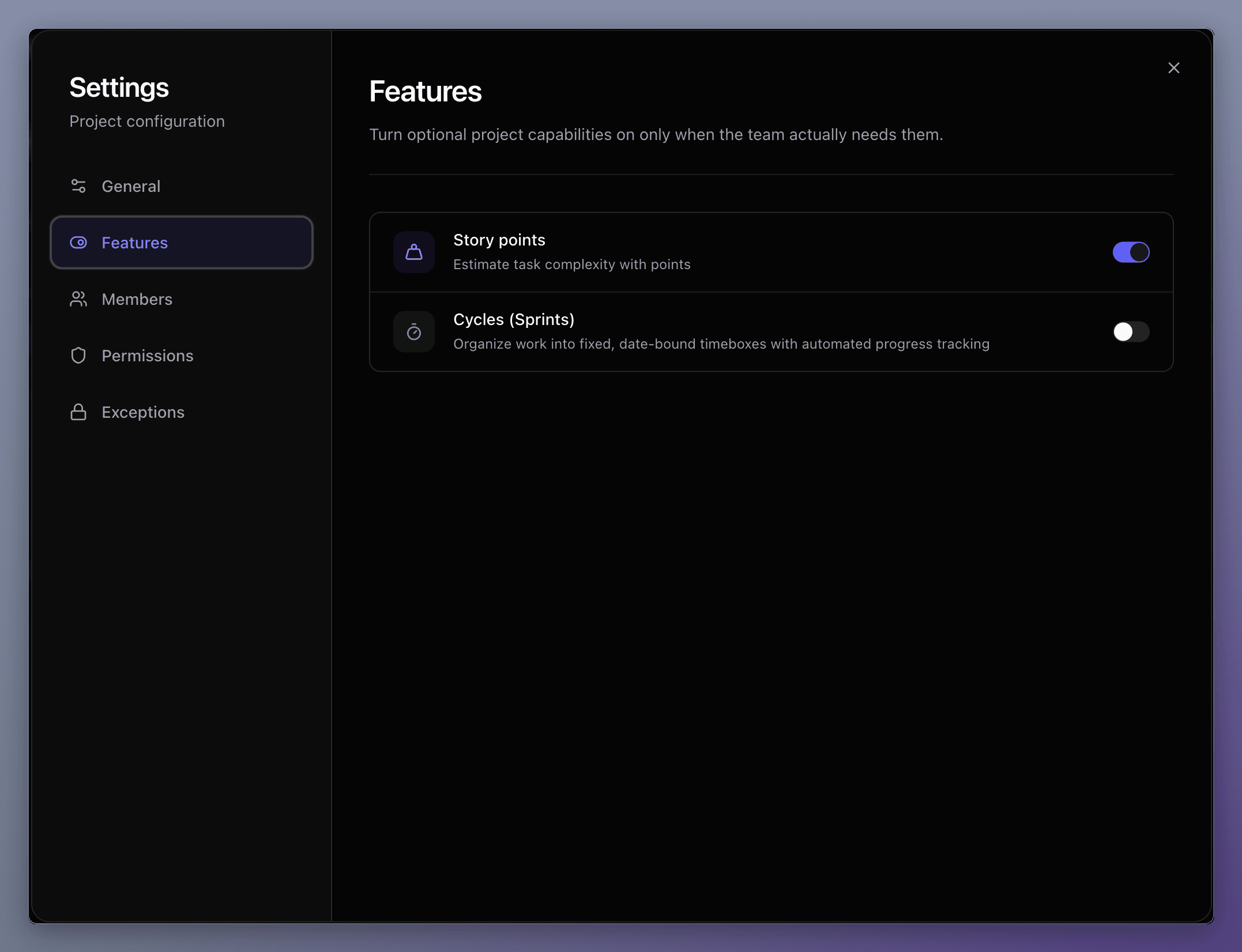 Project Features