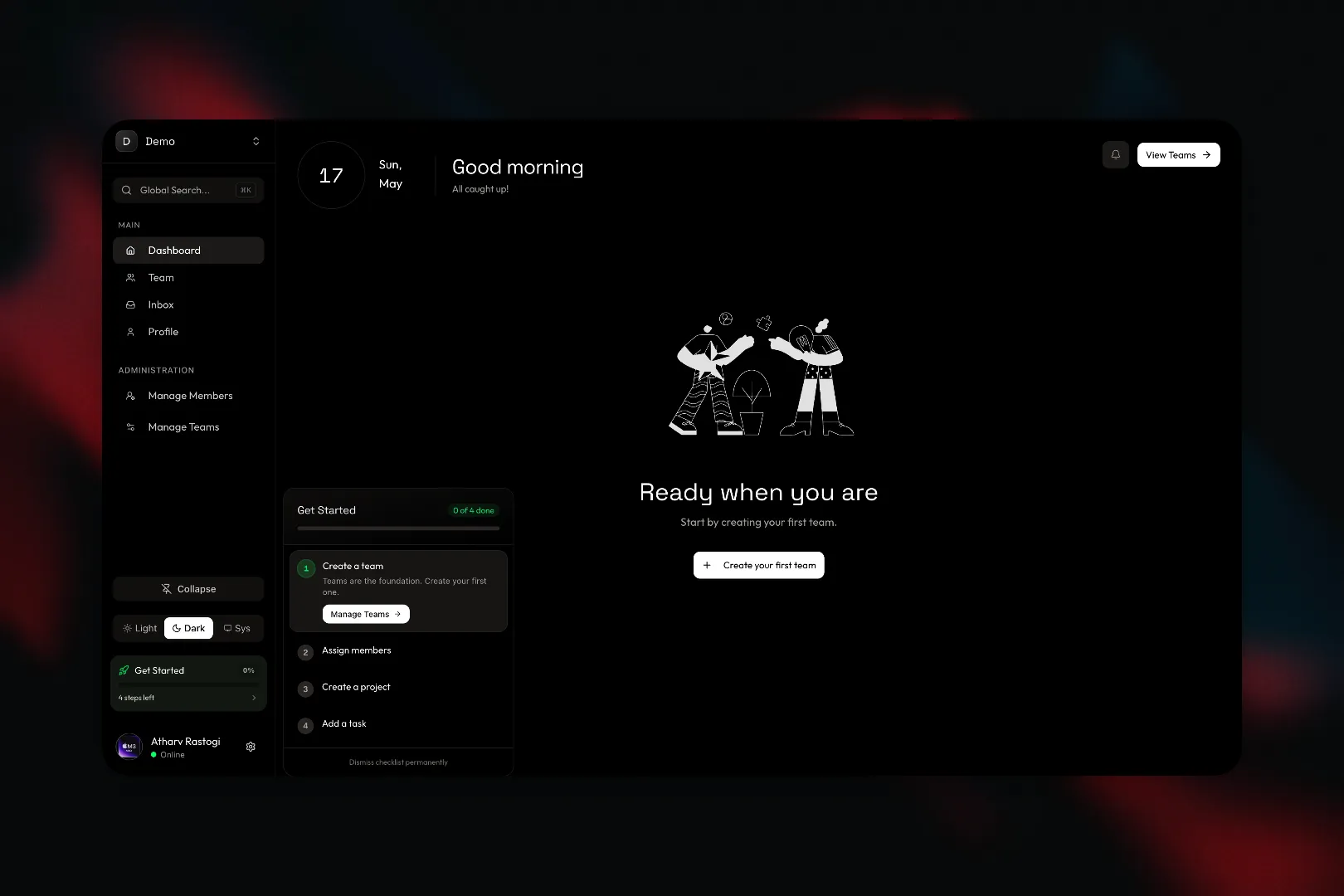 Onboarding and Dashboard Overview