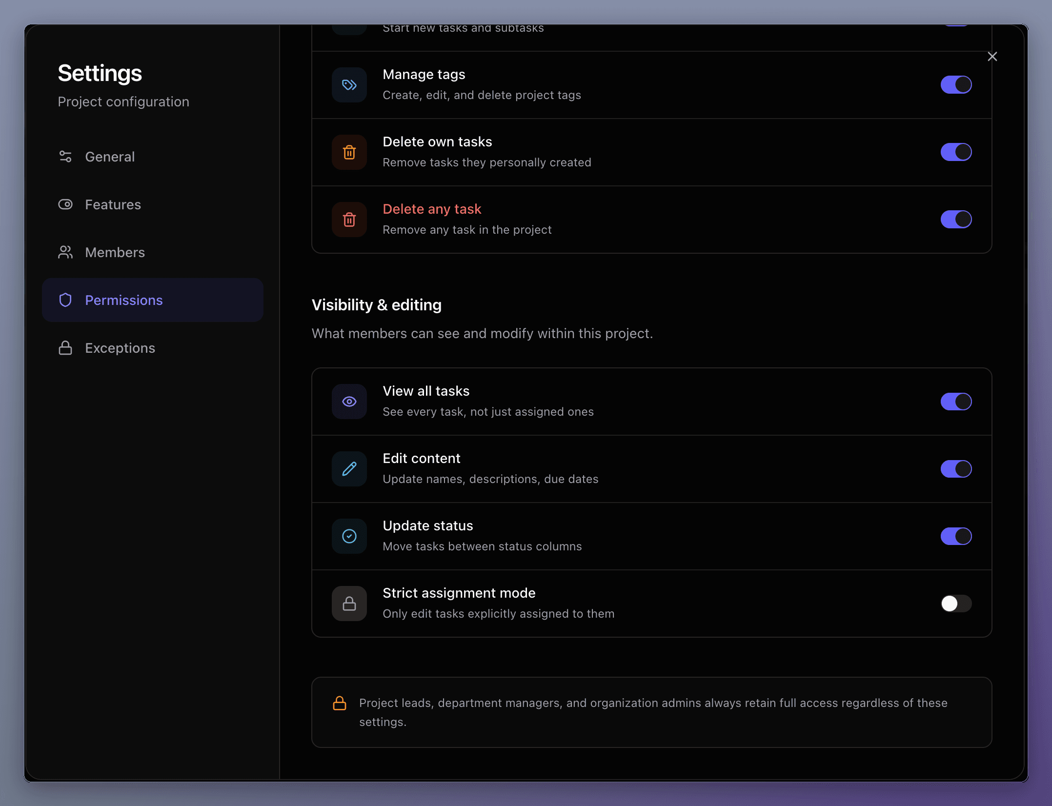 Visibility Permissions